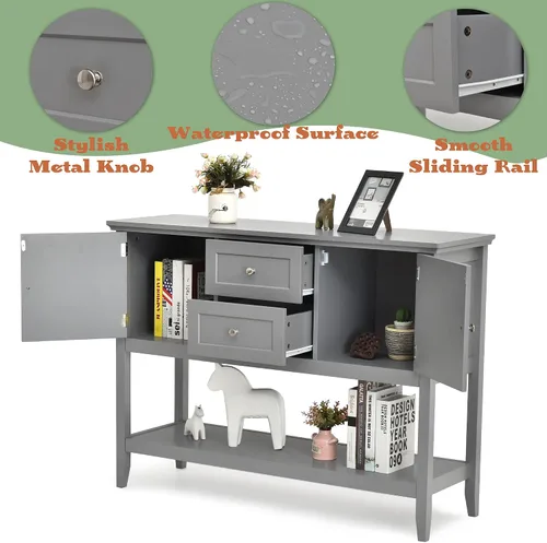 Miniatura 5 de LOKO Armario buffet con almacenamiento, mesa consola multifuncional con amplio espacio de almacenamiento, aparador con cajones para cocina, comedor