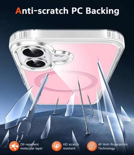 Miniatura 518 de FNTCASE Funda para iPhone 13 Pro-Max: Fundas magnéticas transparentes compatibles con Magsafe Slim anti amarillamiento protección contra caídas
