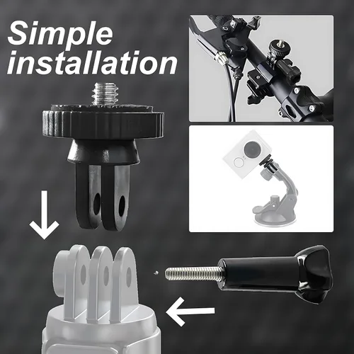 Miniatura 6 de Soporte de trípode de cámara para accesorio adaptador GoPro, 4 adaptadores de conversión de tornillo 1/4-20 para GoPro Hero12, Insta360 ONE Ace Pro