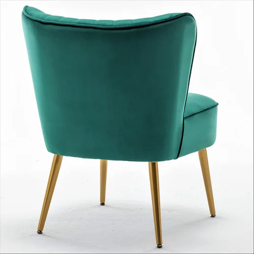 Miniatura 7 de Container Furniture Direct Silla moderna de terciopelo para sala de estar, dormitorio o entrada, diseño elegante y cómodo sin brazos con patas