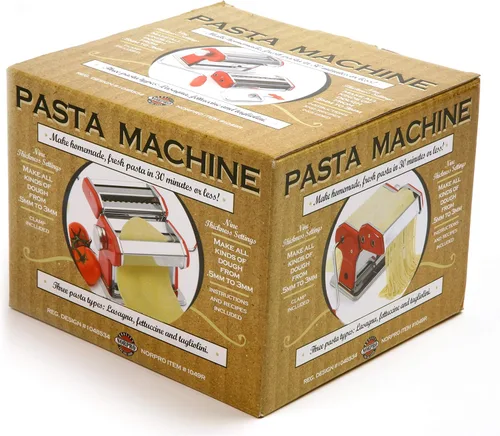 Miniatura 7 de Norpro Máquina de pasta 1049R, color rojo Plateado/Rojo