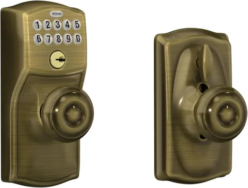 Miniatura 25 de SCHLAGE FE595 CAM 622 GEO Entrada con teclado con cerradura electrónica Flex, negro mate