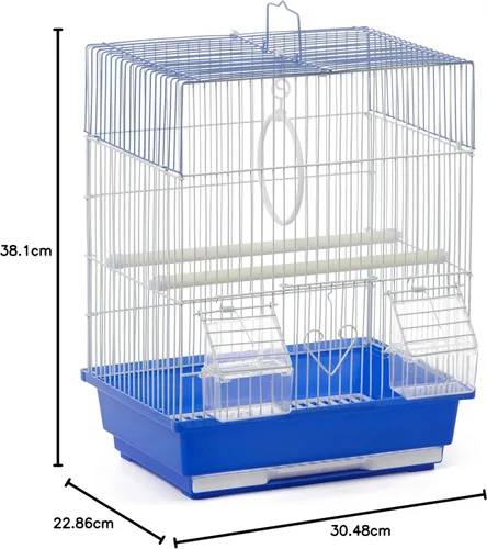 Miniatura 17 de Prevue Pet Products - Jaula cuadrada para pájaros con asa para periquitos - Transportador para el hogar o viajes, accesorios para pájaros pequeños