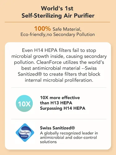 Miniatura 5 de CleanForce - Purificadores de aire para el hogar, habitación grande de hasta 2550 pies cuadrados, el limpiador de aire HEPA H13 funciona con Alexa