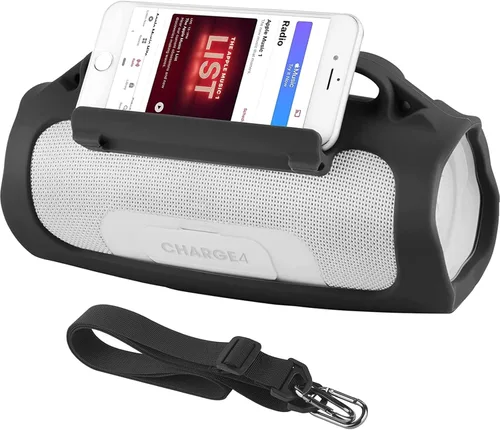 Funda de silicona para altavoz portátil JBL Charge 4 impermeable, funda de transporte de viaje, funda protectora con asa, correa de hombro ajustable