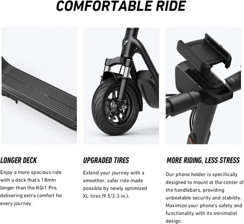Miniatura 8 de NIU Electric Scooter for Adult - KQi 1PRO 100 200 Series E Scooter w/Suspension, 500-700W Peak Power, 14-33 Max Miles, Top 15-20 MPH, Portable