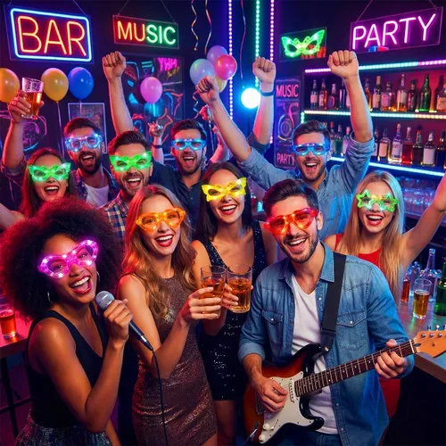 Miniatura 3 de Paquete de 24 lentes LED para niños, suministros de fiesta que brillan en la oscuridad, 6 luces LED, 6 formas, gafas de fiesta intermitentes