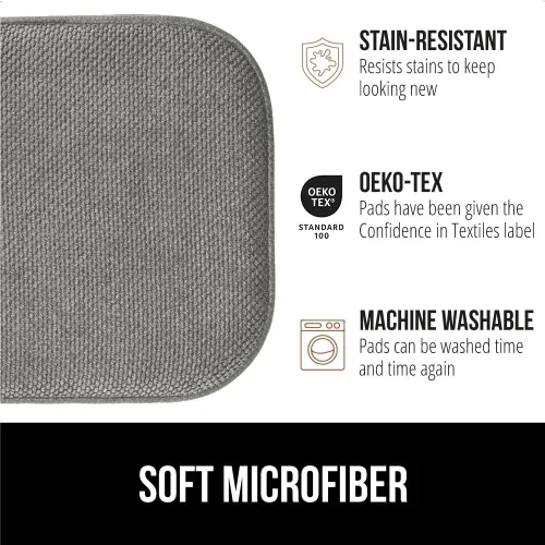 Miniatura 5 de GORILLA GRIP Juego de 4 cojines de espuma viscoelástica para comedor, mesa de cocina, escritorio de oficina, mecedoras, respaldo que se mantiene