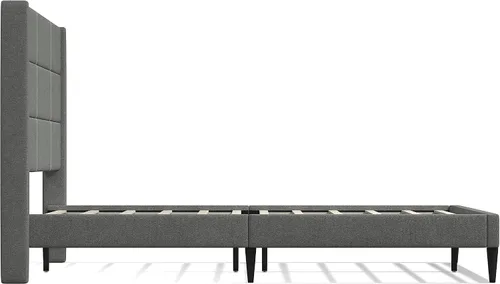Miniatura 4 de Glenwillow Home Pax - Base de cama tapizada con plataforma tapizada, respaldo de alas, base de colchón, soporte de listones de madera, no necesita