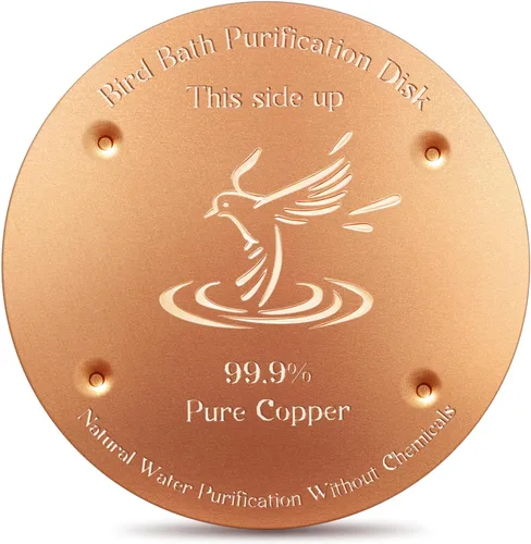 MorningRo Disco de cobre para baño de pájaros de 4 pulgadas, 1 unidad de disco de purificación de baño de pájaros reforzado de 0.031 in de grosor