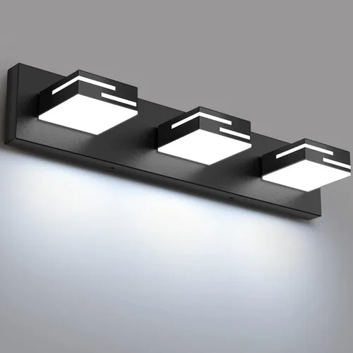 Miniatura 16 de Lámparas LED modernas para tocador de baño, 4 luces, 5CCT, regulables, color negro mate, para accesorios de iluminación de baño sobre espejo