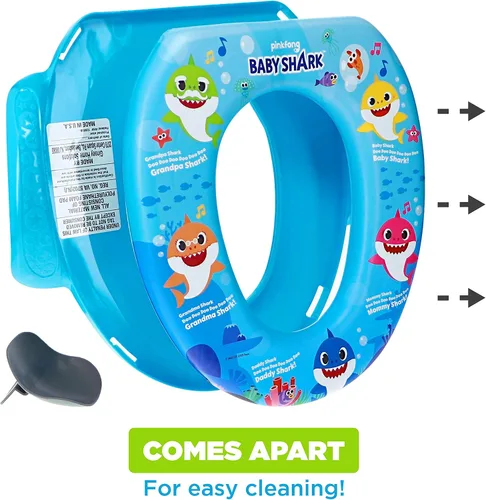 Miniatura 2 de Nickelodeon Baby Shark "Sharktastic" - Asiento de entrenamiento suave para ir al baño, cojín suave, entrenamiento para ir al baño, seguro, fácil
