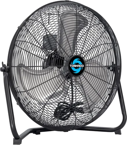 Miniatura 13 de Tornado Ventilador de piso de alta velocidad de 12 pulgadas, ventilador de piso industrial potente de 3 velocidades, ventilador de metal