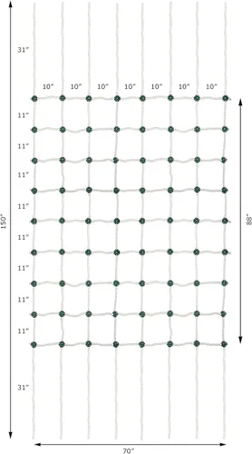 Miniatura 3 de Red de escalada de carga XL, escalera de cuerda 100% poliéster, 108 pulgadas de largo x 70 pulgadas de ancho + broca e instrucciones