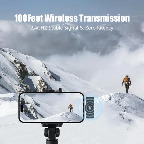 Miniatura 5 de LIANGSTAR Micrófono Lavalier inalámbrico para iPhone/Android, mini micrófono con estuche de carga con cancelación de ruido, duración de la batería