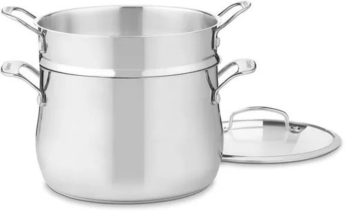 Miniatura 6 de Cuisinart Contour - Olla de acero inoxidable de 12 cuartos con cubierta de vidrio, color plateado