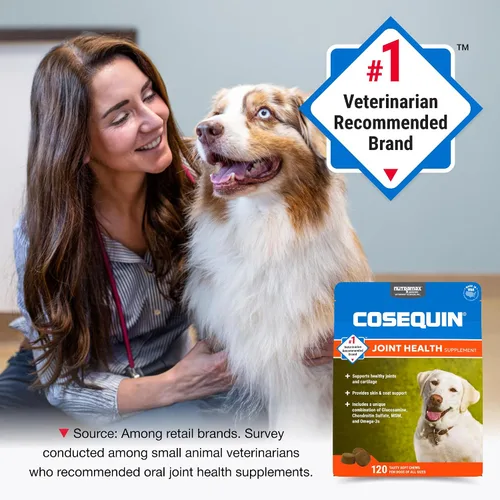 Miniatura 4 de Nutramax Cosequin - Suplemento para la salud de las articulaciones para perros, contiene glucosamina, más condroitina, MSM y omega-3, apoya la salud