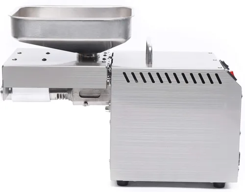 Miniatura 5 de Máquina de prensa de aceite automática comercial, fabricante de aceite de semilla de acero inoxidable de prensa en frío de 600 W, temperatura