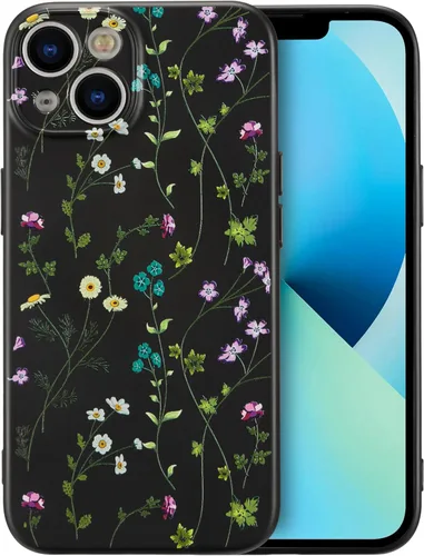 Miniatura 145 de RALEAVO Funda Floral para iPhone 12, Cubierta de Silicona Líquida con Bonito Patrón de Rama de Flores para Niñas y Mujeres, Funda Protectora de Goma