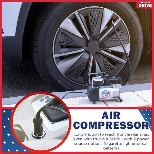 Miniatura 4 de Compresor de aire portátil para inflador de neumáticos, bomba de aire de 12 V CC para neumáticos de automóvil, bomba de aire eléctrica de 150 PSI