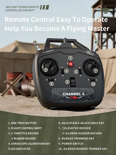 Miniatura 8 de ANTSIR Avión RC P51, avión de control remoto de 4 canales para adultos y adolescentes 14+, rango de 2.4 GHz 656 pies, giroscopio de 6 ejes