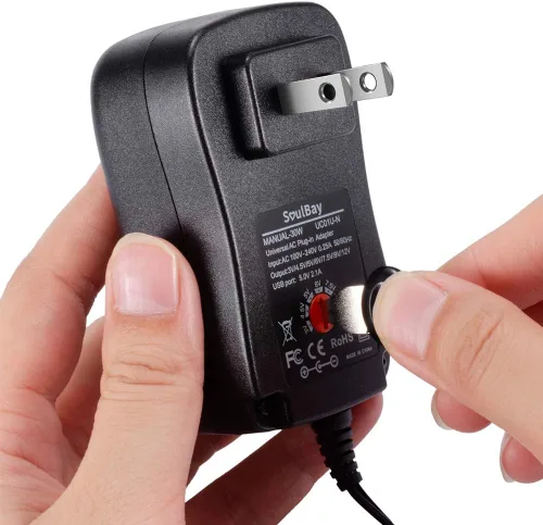 Miniatura 8 de SoulBay Fuente de alimentación universal AC a DC 3V 4.5V 5V 6V 7.5V 9V 12V Adaptador de corriente multivoltaje con 8 enchufes para centro negativo