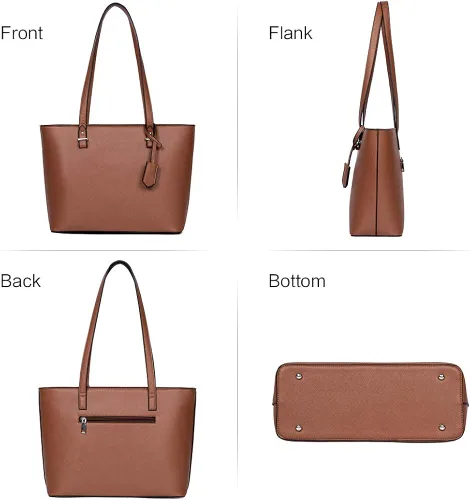 Miniatura 3 de BROMEN Bolsos de mano de cuero de diseñador para mujer bolsos y bolsos de hombro de gran capacidad M Bolso de mano