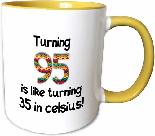 Miniatura 11 de 3dRose 95 Is Like Turning 35 In Celsius-Humorous - Taza de dos tonos, 11 onzas, color negro