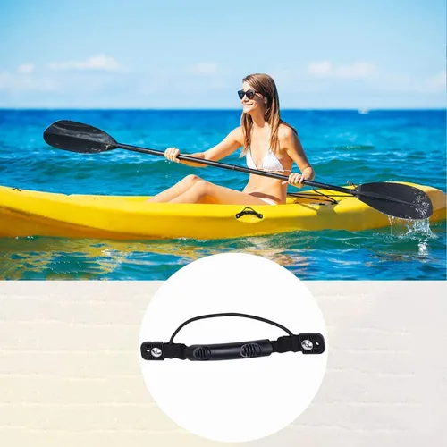 Miniatura 6 de 2 manijas de montaje lateral de canoa para kayaks con accesorios de soporte de paleta de cuerda elástica + 2 ganchos en J con kit de herramientas