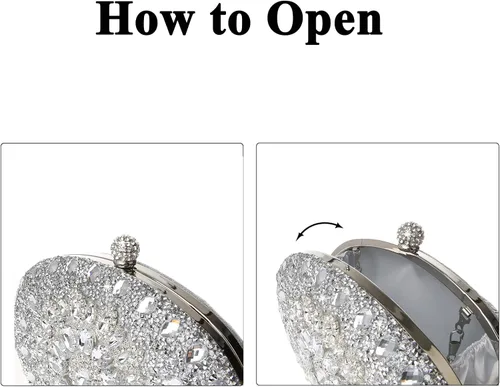 Miniatura 7 de COAIMANEY Bolso de mano con purpurina brillante para mujer, bolso de hombro para boda, fiesta, baile de graduación
