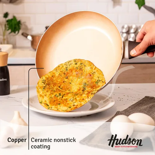 Miniatura 4 de HUDSON Crepe Pan tiene cerámica antiadherente, 8.7, utensilios de cocina, ollas y sartenes, cobre