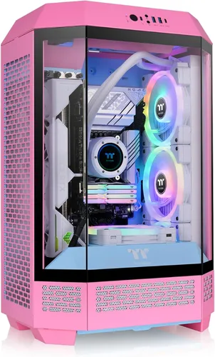 Miniatura 27 de Thermaltake Torre 300 Edición de Verano Matcha Plum Micro-ATX; Incluye 2 ventiladores CT de 140mm; Soporta hasta un radiador de 420mm; Capaz