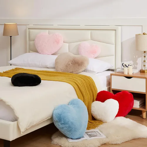 Miniatura 7 de YRXRUS Almohadas de corazón, almohada en forma de corazón, almohada negra con forma de corazón para regalos, almohadas con forma para ella, niños