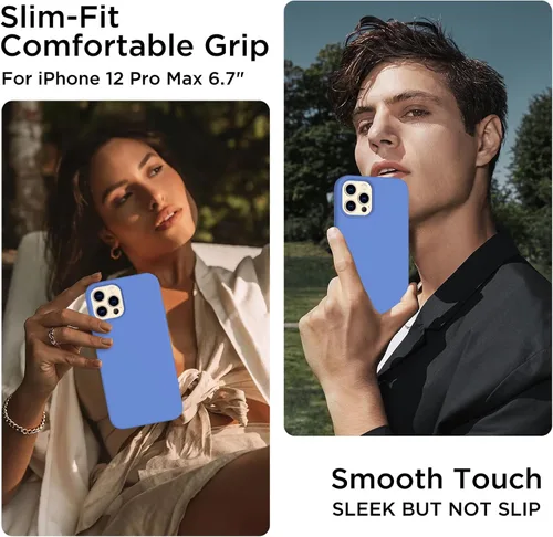 Miniatura 2 de Funda para iPhone 12 Pro Max, [2 protectores de cámara + 2 protectores de pantalla], funda protectora de silicona de cuerpo completo a prueba