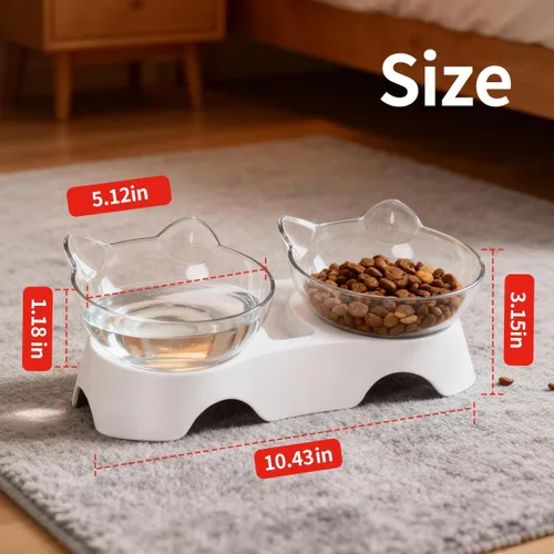 Miniatura 5 de MILIFUN Cuencos para Gatos, Cuencos de Comida para Gatos Elevados Inclinados, Cuenco Anti Vómito para Gatito para Cachorro y Conejito, Ortopédico