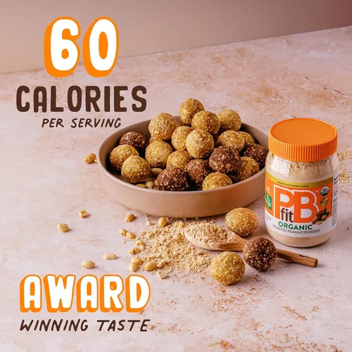 Miniatura 3 de PBfit Polvo de mantequilla de maní orgánico de 8 onzas, maní en polvo para untar de maní prensado asado real, 7 g de proteína 7% DV, sin gluten, 60