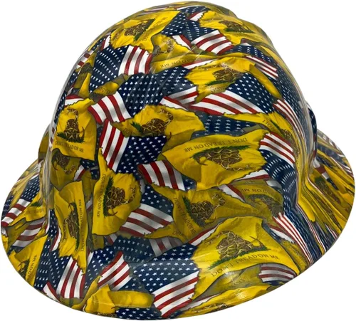 Miniatura 38 de Texas America Safety Company Casco de seguridad con visera completa, diseño patriótico hidroimpreso, con suspensión de 4 puntos y bolsa Primera