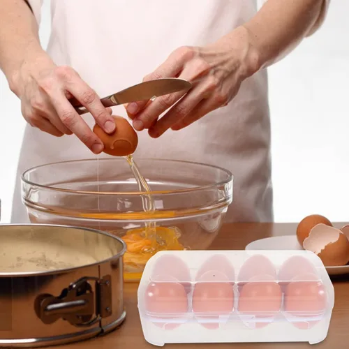 Miniatura 2 de Portador de huevos para acampar Huevos: Caja de almacenamiento de huevos de plástico Caja de almacenamiento Refrigerador Contenedor de huevos