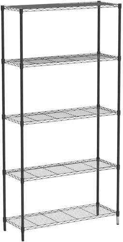 Miniatura 5 de Dkeli Estantes de almacenamiento de metal resistentes ajustables de 5 niveles, capacidad de 250 por estante, 36 x 14 x 72 pulgadas, estante de Negro