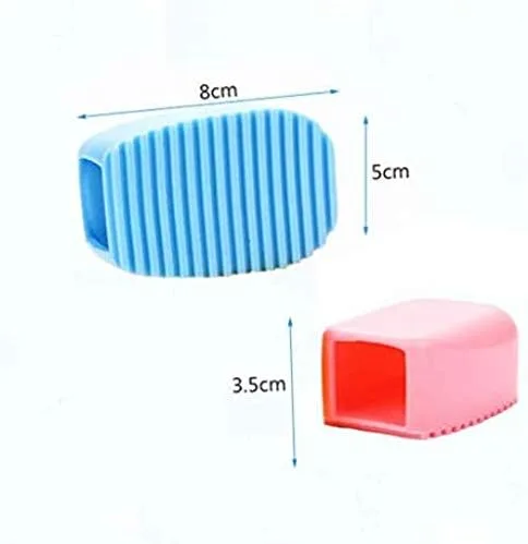 Miniatura 2 de 2 piezas de color caramelo mini tabla de lavado de silicona creativa de mano para lavandería, perfecta para limpiar collares difíciles de limpiar