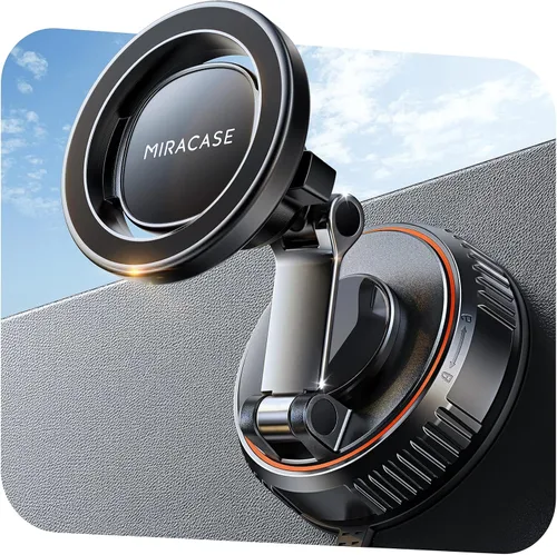 Miracase Soporte de coche MagSafe [imán fuerte de 3600 gf y base de succión de 89 + libras] Soportes magnéticos de teléfono al vacío para tu