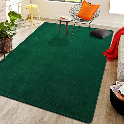 Miniatura 26 de Softlife Alfombra verde de 2 x 6 pies para dormitorio, sala de estar, lavable, suave, esponjosa, alfombra de pasillo antideslizante, alfombra