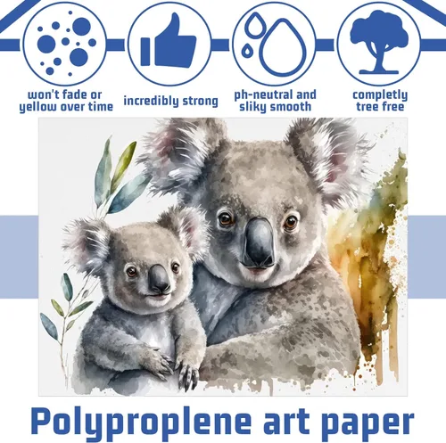 Miniatura 3 de Crtiin 200 hojas de papel de acuarela de 3 tamaños a granel, 5.64 oz, papel de dibujo blanco para acuarelistas, principiantes, manualidades
