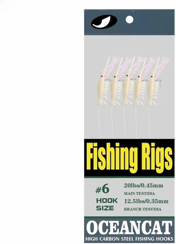 Miniatura 7 de 10 paquetes de camarones 5 ganchos resplandor agua salada cadena gancho pesca señuelo cebo aparejo aparejo