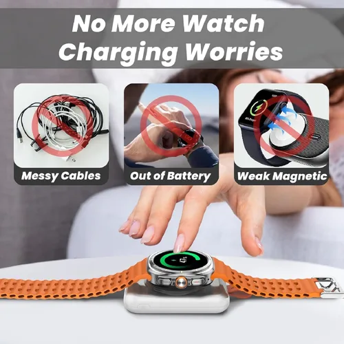 Miniatura 5 de Cargador para Samsung Galaxy Watch, 1800mAh Cargador magnético de viaje portátil para Samsung Galaxy Watch 8/8 Classic/Ultra/7/6/6