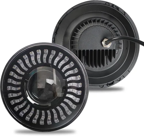 Miniatura 10 de Faros redondos LED de 7 pulgadas con halo DRL blanco, señal de giro ámbar, compatibles con JK JKU TJ