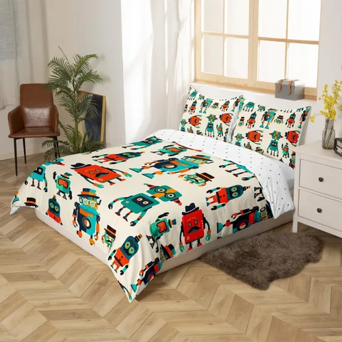 Miniatura 3 de Erosebridal Juego de ropa de cama para niños, juego de funda de edredón de sirena tamaño individual, funda de edredón femenina de escamas de peces