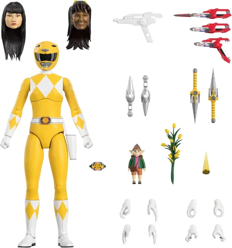 Miniatura 10 de Super7 ULTIMATES! Mighty Morphin Power Rangers Pink Ranger - Figura de acción de 7" de Power Rangers con accesorios, coleccionables del programa