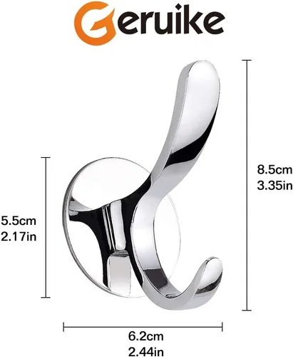 Miniatura 4 de Ganchos adhesivos de acero inoxidable autoadhesivos para bata de baño, cocina, gancho de pared, sin tornillos, sin daños Plata