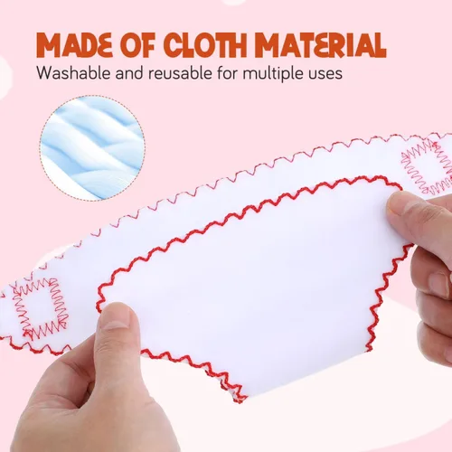 Miniatura 7 de Toyvian - Pañales de muñeca de bebé, 6 unidades, pañales de tela reutilizables, cinta ajustable para muñecas pequeñas, accesorios de ropa